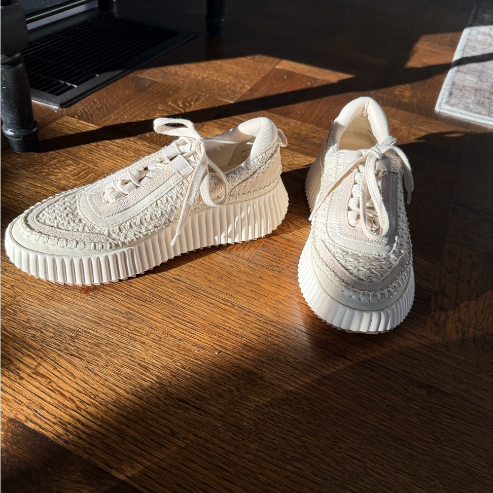 Dolce Vita Cream Textured Sneakers
